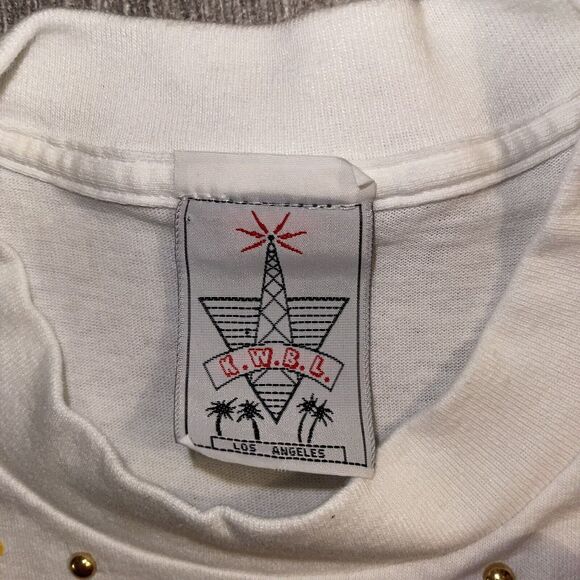 Vtg 90s Native American KWBL T-Shirt L RARE Tassel Tee - Picture 5 of 8